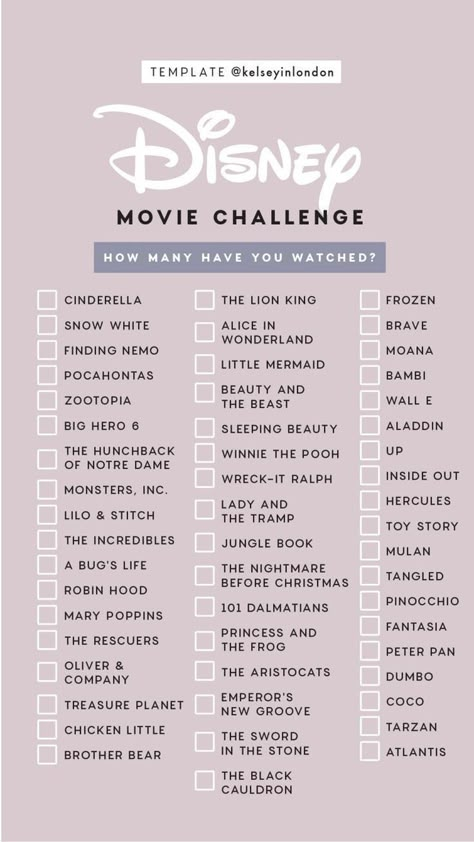 Disney Movie Challenge, Disney Original Movies, Movie Challenge, Disney Movies List, Bahasa Jepun, Movie Hacks, Movies To Watch Teenagers, Netflix Movies To Watch, Disney Movies To Watch