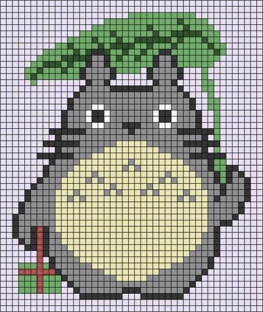 Grille Pixel Art, Totoro Pattern, Crochet Totoro, Graph Crochet, Pixel Art Templates, Pixel Crochet, Pixel Art Grid, Pix Art, Tapestry Crochet Patterns