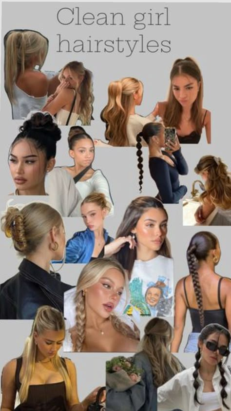 clean girl hairstyles Hairstyles Teenage Girl, Clean Girl Hair, Hair Styles For School, Latina Hair, Hairstyle Examples, Easy Hairstyles For Thick Hair, Hair Inspiration Long, Anime Boy Hair, Graduation Hairstyles