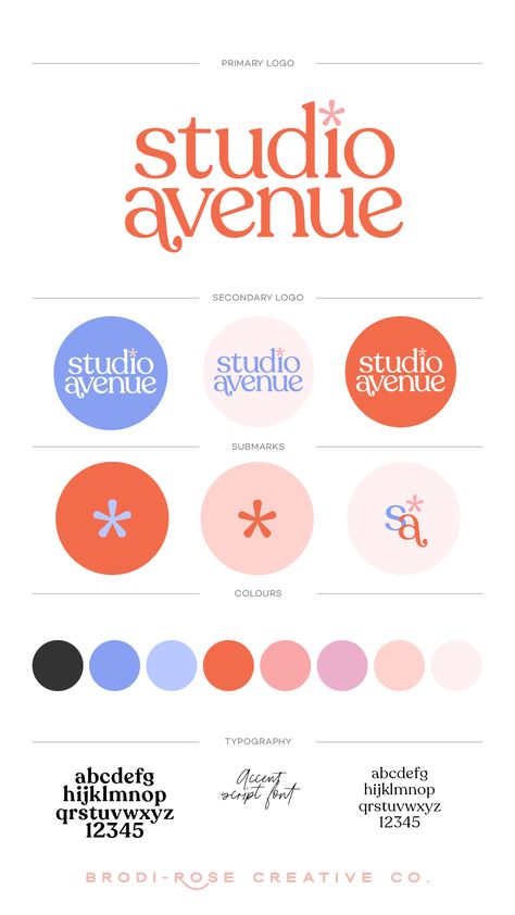 Studio Avenue Virtual Assistant Fun Brand Design logodesignprocess logobook #logon #3dlogo #logoarchive✔️. Logo Design Ideas Colorful, Brand Pallete Canva, Canva Colour Combinations, Avenue Logo Design, Virtual Assistant Logo Branding, Personal Brand Template, Logo Colours Combinations, Branding Examples Inspiration, Space Theme Branding