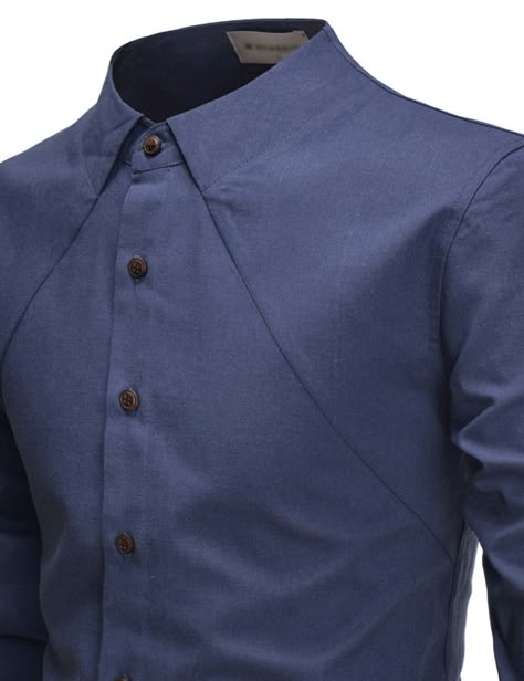 No Collar Shirt, Detail Couture, Mens Kurta Designs, Men Fashion Casual Shirts, Stylish Mens Fashion, Mens Designer Shirts, African Men Fashion, Designer Shirts, Collar Designs