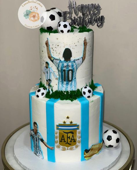 #argentina #leomessi #football Football Cake Messi, Lionel Messi Cake, Messi Birthday Cake, Messi Cake, Soccer Cakes, Messi Birthday, Soccer Cake, Football Cake, Messi Argentina