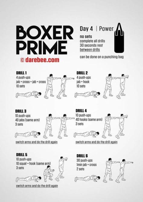 Boxer Prime, Boxing Workout At Home, Punching Bag Workout, Boxer Workout, Boxing Workout Routine, Home Boxing Workout, Heavy Bag Workout, Boxing Workouts, Boxing Training Workout