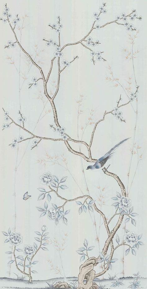 We offer super cool and beautiful designs for hand embroidery and not only.... Chinese Wallpaper, Look Wallpaper, Hand Painted Wallpaper, Silk Wallpaper, Traditional Interior Design, Chinoiserie Wallpaper, Luxury Wallpaper, Wallpaper Art, High Quality Wallpapers