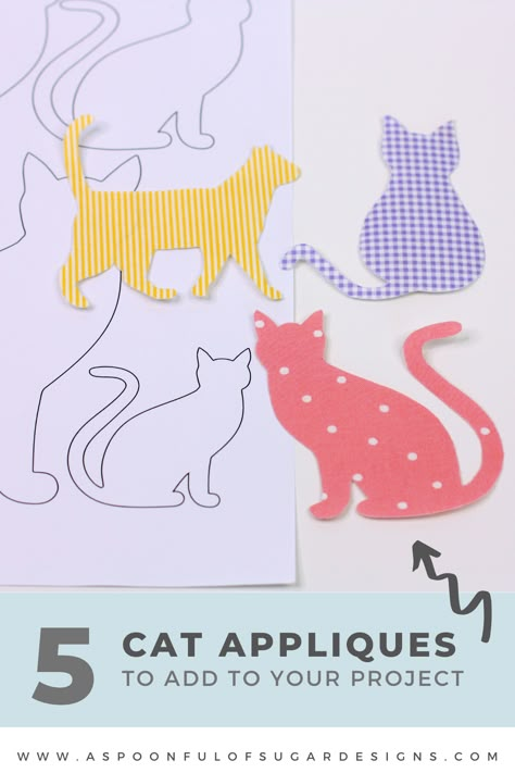 Free Printable Applique Patterns, Applique Quilt Patterns Free Templates, Cat Quilts Ideas, Cat Applique Pattern Free, Animal Applique Templates, Cat Pattern Sewing, Quilting Patterns Free Templates, Applique Templates Printable Free, Free Applique Patterns Templates