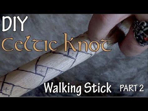 Celtic Knot Walking Stick: I decided to make my own walking stick. My knee plays up every now and then, and using a stick or pole like the one I made is great for bush walking, especially up and down steep hills/mountains.I could have just used a plain pole, but I thought I... Weebles Wobble, Bush Walking, Unique Walking Sticks, Power Carving, Handmade Walking Sticks, Carved Walking Sticks, Walking Staff, Dremel Crafts, Hand Carved Walking Sticks