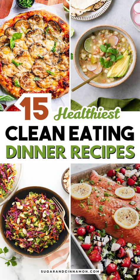 Explore mouthwatering "Healthy Clean Eating Dinner Ideas" that are perfect for any night! 🍅🍛 With quick and easy recipes featuring wholesome ingredients, you can make healthy eating a breeze. Enjoy satisfying meals without compromising on flavor. Save this pin to keep these delicious ideas at your fingertips! Healthy Weekly Dinners, Healthy Dinner Ideas For Two Clean Eating, Whole Foods Recipe Easy, Clean Easy Dinner, Easy Clean Family Dinners, Best Recipes For Dinner Healthy, Healthy Satisfying Dinners, Healthy Meals On Budget, Healthily Dinner Meals