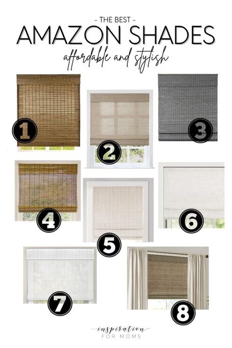 I love to shop Amazon for window treatment. They have a great collection of curtains, shades and rods that can easily create a custom curtains look for much, much less! See my top window treatments here: https://inspirationformoms.com/amazon-curtains-window-shades-and-rods/ #amazon #curtains #windowtreatments #finditonamazon Window Treatments Bedroom Small Windows, Big Front Window Curtains, Window Coverings For Casement Windows, Guest Room Window Treatments, Curtains For Windows Close Together, Curtains For Different Size Windows, Window Treatments 3 Windows In A Row, Types Of Window Shades, Hang Blinds Above Window