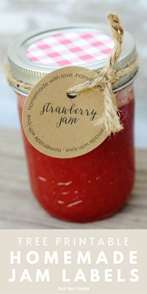 Canning Jar Gifts, Jam Jar Labels, Jam Gift, Jam Packaging, Jam Label, Christmas Jam, Jar Tags, Homemade Jelly, Jar Packaging