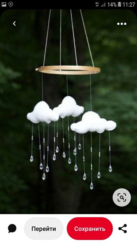 Childs Nursery, Clouds And Rain, Diy Baby Mobile, Mobile Crib, Cloud Mobile, Hanging Mobile, Crib Mobile, Baby Diy, White Clouds