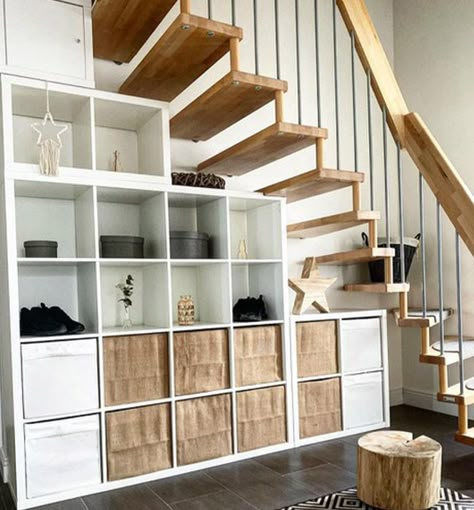 The best IKEA furniture hacks on Instagram to try during lockdown | HELLO! Under Stairs Storage Ikea, Ikea Bedside Cabinets, Ikea Under Stairs, Stair Hacks, Under Stairs Storage Solutions, Ikea Shelving Unit, Under Stairs Storage, Storage Ikea, Ikea Bookcase