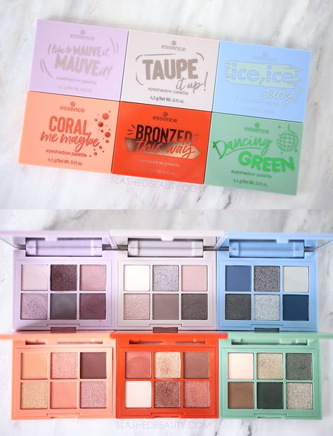 essence-mini-eyeshadow-palettes | Slashed Beauty Essence Makeup Products, Ulta Wishlist, Best Drugstore Eyeshadow, Drugstore Eyeshadow Palette, Essence Eyeshadow, Juicy Bomb, Winter Eyeshadow, Drugstore Eyeshadow, Taupe Eyeshadow