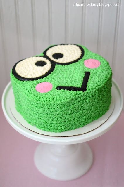 Kerropi Birthday, Keroppi Cake, Keroppi Birthday Cake, Keroppi Party, Frog Heart Cake, Cute Birthday Cakes Frog, Alien Cake, Fiesta Cake, Chocolate Frog