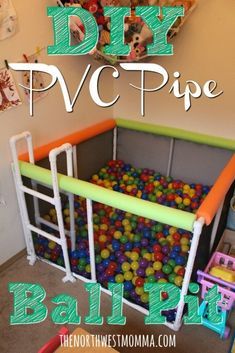 Diy Ball Pit, Pvc Pipe Projects, Pvc Projects, Toy Rooms, Ball Pit, Playroom Ideas, Baby Diy, Pvc Pipe, Kids Play