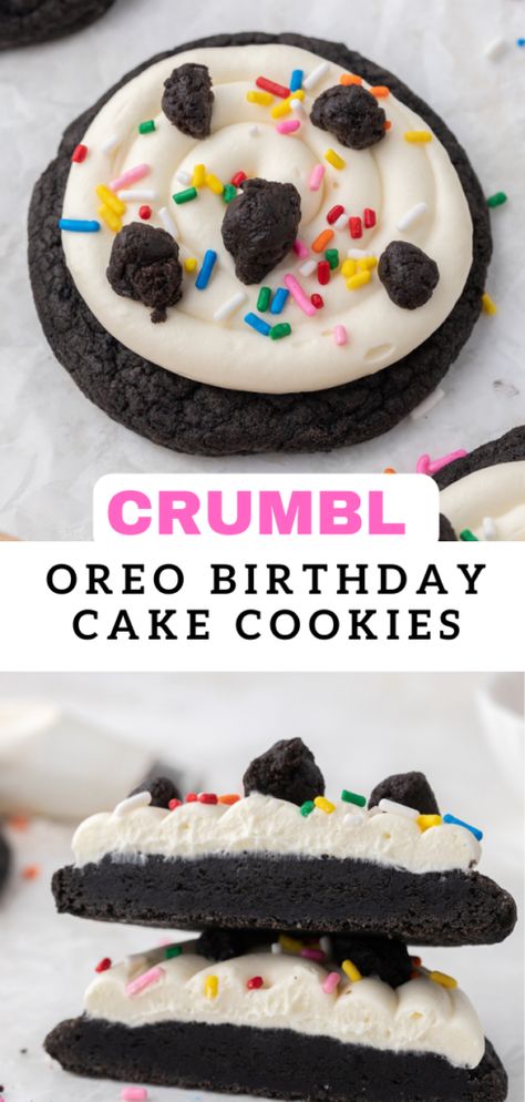 Pride Month Baked Goods, Spring Baked Goods, Unhealthy Desserts, Crumbl Copycat, Birthday Cake Cookies, Oreo Birthday Cake, Crumble Cookie Recipe, Baking Challenge, Cookies Dough