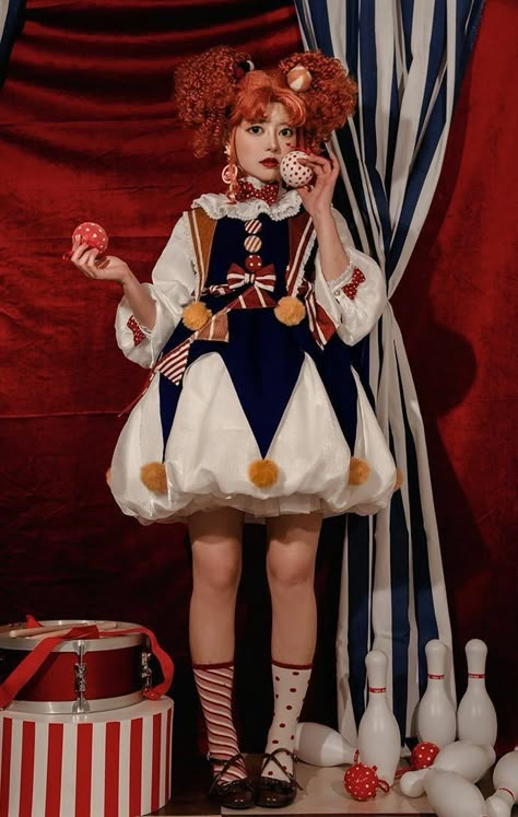 Jester Outfit, Circus Fashion, Clown Dress, Circus Outfits, Circus Aesthetic, Clown Clothes, Dark Circus, Op Dress, Cute Clown