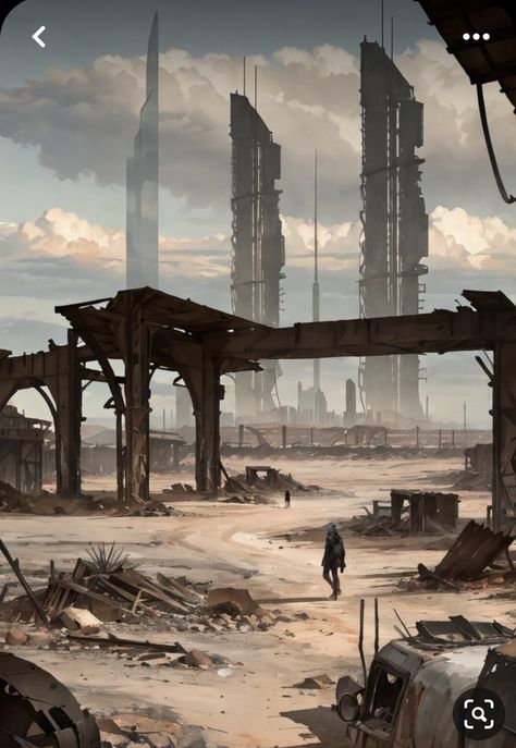 Apocalypse Landscape, Post Apocalyptic City, Dystopian Art, Dystopian Aesthetic, Post Apocalyptic Art, Apocalypse Art, Medieval World, Landscape Concept, Desert Art