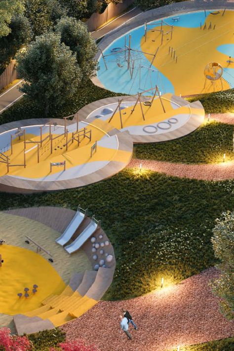 #architecturalconcept #designconcept #decoration #hotel #architecturalbureau Eco Park Landscape, Eco Park Design, Eco Village Design, Modern Park Design, Urban Park Design, Community Park Design, City Parks Design, Modern Playground, Playgrounds Architecture