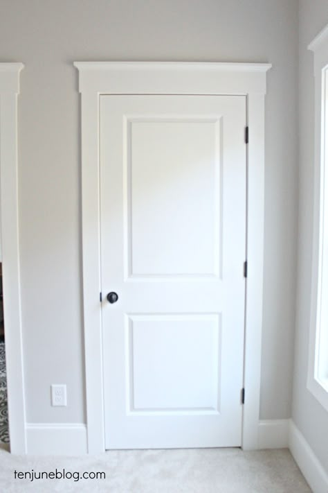 Farmhouse Interior Doors, Farmhouse Trim, Doors And Trim, Interior Door Trim, Baseboard Trim, Cheap Farmhouse, Trim Ideas, House Trim, Window Casing