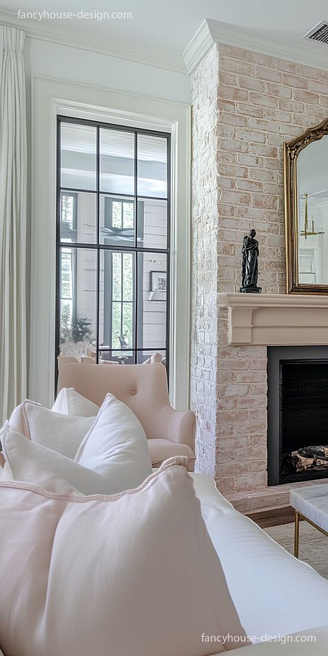 The standout charm of a revamped painted brick fireplace ensures it becomes a timeless and adaptable feature in your household. Practical Home Decor, Home Designs, Interior Design Ideas, Home Decor Ideas, Design Ideas, Decor Ideas, House Design, Interior Design, Home Decor