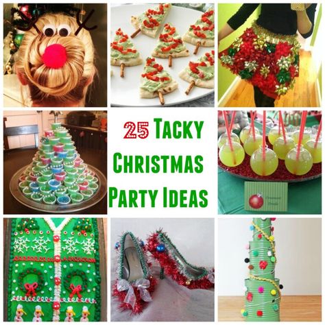 Tacky Christmas Table Decor, Diy Barbie Party, Tacky Christmas Party, Christmas Classroom Treats, Music Office, Barbie Party Ideas, Ugly Sweater Christmas Party, Tacky Sweater, Diy Ugly Christmas Sweater