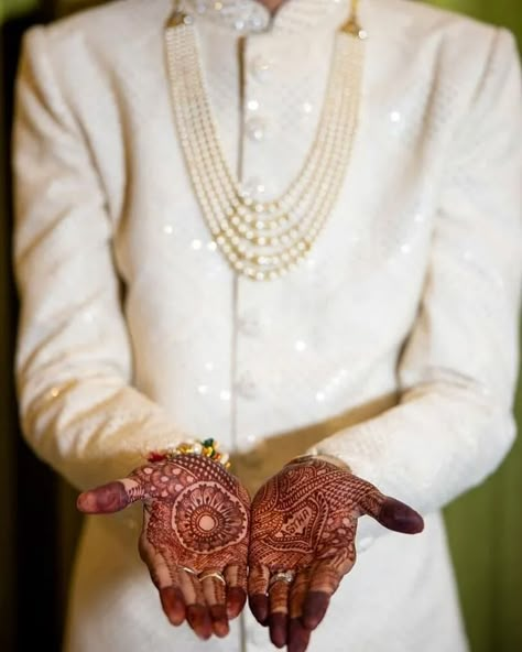 While brides are always coming up with unique and pretty henna designs, these boys mehndi design ideas are sure to take away your heart. The mehendi of the bride usually gets all the attention but these new age grooms with unique mehendi designs are stealing the show. We love how they flaunt their initials or their wedding hashtag via mehendi design and have all the attention. Scroll Down Below To Check Out These Boys Mehndi Design Ideas That We Truly Adore: 1. Boys Mehndi Design Ideas We Are Bride Groom Mahendi Design, Groom Mehndi Designs For Hands, Henna For Groom, Dulha Mehandi Design With Name, Mehendi Design For Groom Hand, Groom Mehendi Designs For Men, Boy Mehandi Design, Mens Mehendi Design For Wedding, Mens Mehandi Design