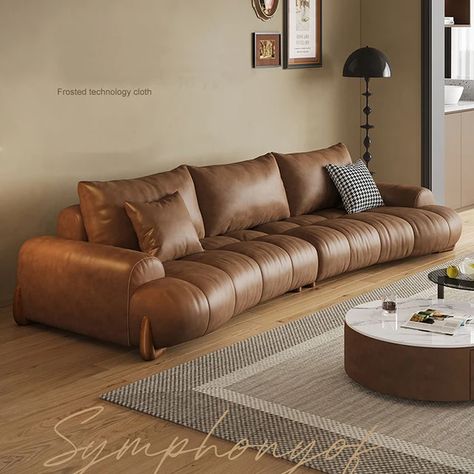 Italian Fabric Living Room Sofa Set Living Room Sofa Set with Stools / Big U Shape Cloth Couch Lazy Sofas for Home Furniture - AliExpress Brown Leather Couch Living Room, Luxury Leather Sofas, Curved Couch, Cottagecore Kitchen, Leather Couches Living Room, Brown Leather Couch, Leather Sofa Living Room, Modern Leather Sofa, Living Room Sofa Set