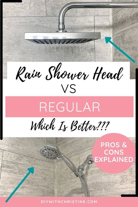 Shower Head On Long Wall, Two Shower Heads On Same Wall, Ceiling Mount Rain Shower System, Overhead Shower Head Master Bath, Diy Shower Head Ideas, Diy Rain Shower Head, Dual Rain Shower Master Bath, Showers With Rain Shower Heads, Master Shower Head Ideas