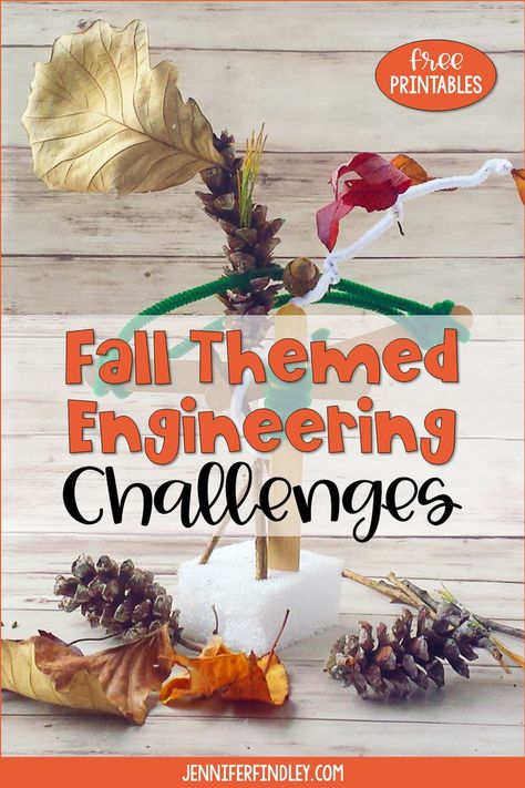 Give your upper elementary students a STEM project they won't forget this fall! These fall engineering challenges are the perfect way to grab their attention and help them grasp STEM concepts. Check out the post for ideas and free printables to accompany the challenges! Elementary Engineering Projects, Stem Projects Elementary, Fall Stem Challenges, Steam Activities Elementary, Stem Challenges Elementary, Fall Learning Activities, Fall Science Activities, Fall Saturday, Fall Stem Activities