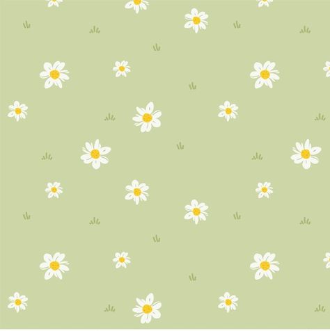 Cute small daisy floral seamless pattern... | Premium Vector #Freepik #vector #cute-floral #daisy-background #daisy #daisy-pattern Small Flower Pattern Design, Cute Light Green Wallpaper, Green Pastel Wallpaper, Aesthetic Daisy, Daisy Background, Daisy Daisy, Ipad Aesthetic, Minimal Patterns, Daisy Wallpaper