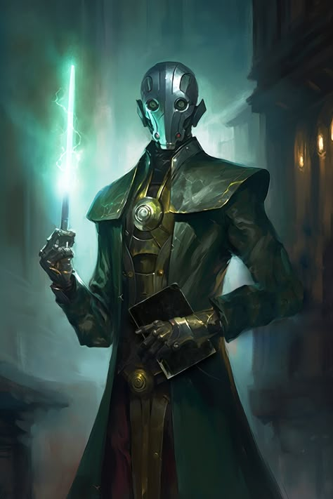 Dnd Warforged Wizard, Warforged Wizard, Steampunk Robots, Dnd Stories, Dnd Character Art, Npc Ideas, Dnd Npc, Dnd Character Ideas, Dungeons And Dragons Classes