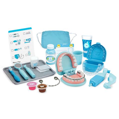 Super Smile Dentist Play Set | Melissa & Doug Dentist Play, Tooth Polish, Kids Role Play, Smile Dentist, Kids Dentist, Wooden Play Kitchen, Toothbrush Toothpaste, Melissa And Doug, Children Books