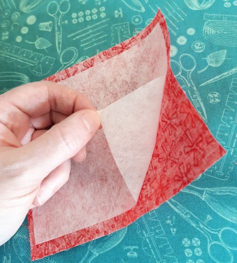 How To Use Interfacing On Fabric, Double Sided Fusible Interfacing, Fusible Interfacing How To Use, How To Use Fusible Interfacing, Interfacing Guide, Quilt Tricks, Patchwork Crafts, Sewing Construction, Hand Quilting Technique