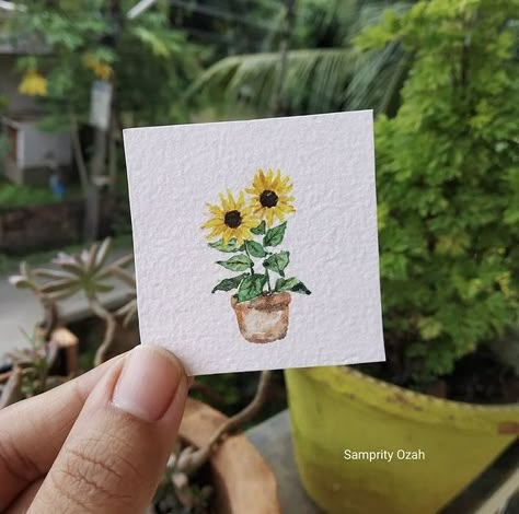 Tiny Watercolor, Watercolor Guide, Mini Watercolor, Watercolor Blog, Amazing Artists, Watercolor Pictures, Watercolour Inspiration, Watercolor Paintings Easy, Watercolor Sunflower