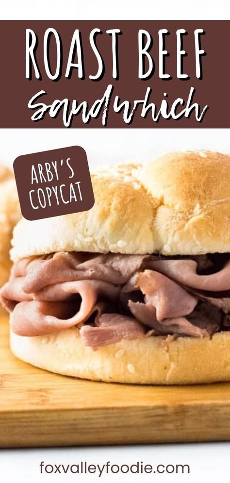 Making Arby's Copycat Roast Beef Sandwich at home is more than just the beef and bun. Let me take you through how to replicate this classic in your own kitchen. The great thing about learning how to make food at home is that you don't have to eat so much fast food, but it's also fun to replicate your favorite fast food favorites, like this Arby's Roast Beef Sandwich. Arbys Roast Beef Recipe, Arbys Roast Beef Sandwich, Arbys Beef And Cheddar, Roast Beef Sandwich Recipes, Best Roast Beef, Beef Sandwich Recipes, Hotdish Recipes, Roast Beef Sandwich, Cooking Roast Beef