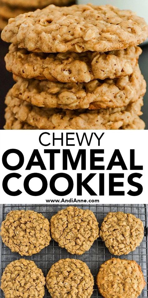 This timeless oatmeal cookie recipe offers a delightful chewiness and endless possibilities for customization. Whether you prefer adding raisins or chocolate chips, these cookies are sure to satisfy your cravings. Oatmeal Cake Cookies, Best Ever Oatmeal Cookies, Oatmeal Cookies No Raisins, Healthy Chewy Oatmeal Cookies, Healthy Oatmeal Craisin Cookies, Salted Oatmeal Cookies, Oatmeal Chip Cookies Recipe, Oatmeal Chewy Cookies, Classic Oatmeal Cookies