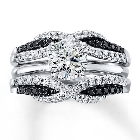 Wedding Ring Enhancers, Enhancer Ring, Ring Enhancer, Diamond Ring Set, Wedding Rings Solitaire, Moissanite Diamond Rings, Diamond Ring Settings, Black Diamonds, Ring Ideas