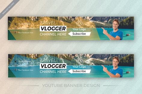 Creative templates youtube banner travel... | Premium Vector #Freepik #vector #thumbnail #youtube-thumbnail #thumbnail-design #channel-banner Youtube Banner Travel, Channel Banner, Travel Creative, Happy New Year Gif, Youtube Banner Design, New Year Gif, Thumbnail Design, Youtube Banner, Youtube Banners