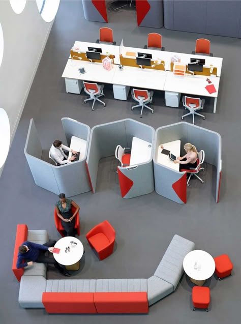 Acoustic Furniture Solutions for Privacy and Collaboration Office Booth, Open Space Office, Desain Pantry, Office Pods, Office Space Design, Office Lounge, Modern Office Design, Office Cubicle, Co Working Space