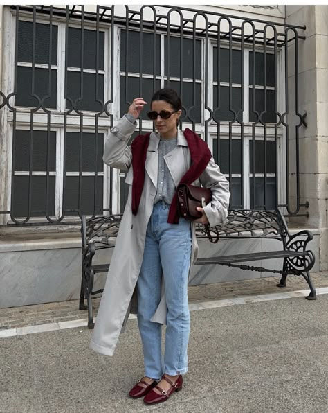 Burgundy Flats Outfit, Red Flats Outfit, Burgundy Shoes Outfit, Mary Jane Outfit, Mary Janes Outfit, Red Shoes Outfit, Casual Dinner Outfit Summer, Mary Jane Shoes Outfit, Dinner Outfit Casual