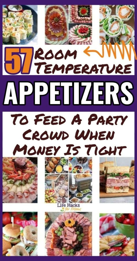 Fingerfood Party Appetizers, Room Temperature Appetizers, Inexpensive Appetizers, Cheap Party Food, Cheap Appetizers, Party Crowd, Party Snacks Easy, No Cook Appetizers, Make Ahead Appetizers