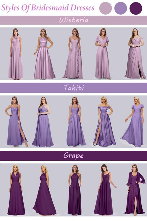 Cheap Purple Bridesmaid Dresses Near Me Purple Bridesmaid Gowns, Wisteria Bridesmaid Dresses, Groomsmen Dress, Purple Satin Dress, Wedding Parties Colors, Purple Bridesmaid, Bridesmaid Attire, Sequin Bridesmaid, Bridesmaid Colors