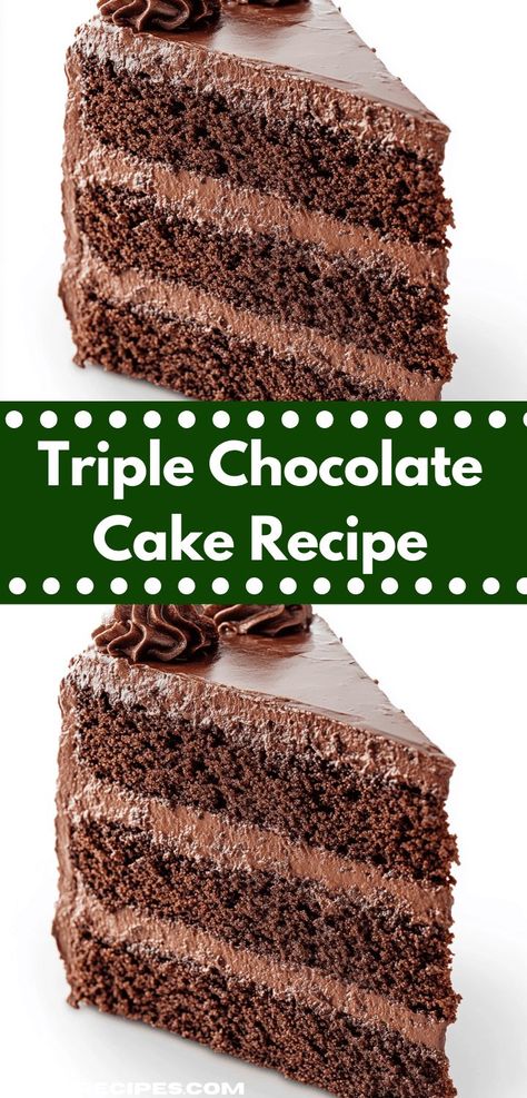 Craving a decadent dessert? This Triple Chocolate Cake Recipe is a chocolate lover’s dream come true. With rich flavors and an easy preparation process, it’s perfect for family gatherings or special occasions. Assorted Cheesecake, Dessert Ideas Simple, Chocolate Explosion Cake, Perfect Cheesecake Recipe, Chocolate Layer Cake Recipe, Explosion Cake, Recipes Unique, Rich Cheesecake, Triple Chocolate Cake