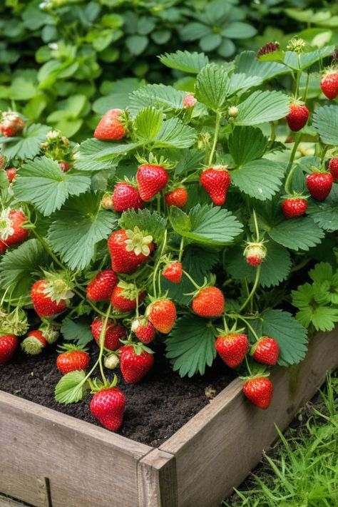 Discover the ultimate guide on how to grow strawberries in a raised bed. Whether you're a beginner or experienced gardener, follow our step-by-step tips for nurturing juicy, homegrown strawberries right in your backyard. From selecting the best variety to proper spacing and optimal soil conditions, we cover everything you need to know for a bountiful harvest. Learn about pest control, watering techniques, and harvesting methods to ensure your strawberry plants thrive all season long. Strawberry Tree Plant, Strawberries Raised Bed, Wintering Strawberry Plants, Raspberries In Raised Beds, Easy Fruits To Grow In Garden, Raised Bed Strawberries, Planting Strawberries Raised Beds, Strawberry Plants Growing, Strawberry Garden Beds