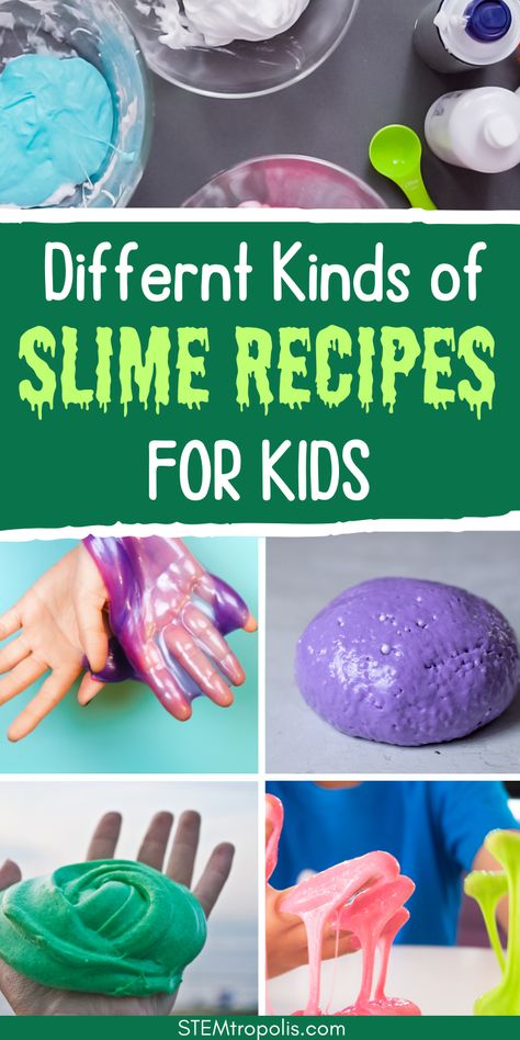 Diy Slime Without Contact Solution, How To Make Magnetic Slime, Different Slime Recipes, Kids Slime Recipe Easy, Home Made Slime For Kids Easy, Slime Activities For Kids, Activators For Slime, Slime Recipe Without Shaving Cream, How To Make Satisfying Slime