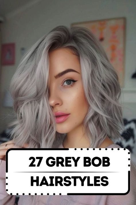 Discover the beauty of grey with these 27 bob haircut ideas! Short, sleek, and stunning, these styles are perfect for a fresh, modern vibe. #GreyBobHairstyles #SilverHairStyle #BobHaircut Long Bob Gray Hair, Shoulder Length Grey Hairstyles, Long Grey Bob Hairstyles, Long Bob Grey Hair, Grey Lob Haircut, Grey Hair Lob, Bob Hairstyles Grey Hair, Shoulder Length Gray Hair, Silver Bob Haircut