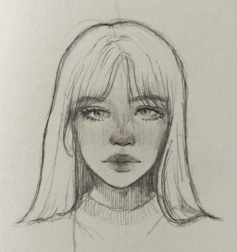 Portraits Of People, Indie Drawings, Girl Drawing Sketches, Animation Art Sketches, Easy Drawings Sketches, My Sketchbook, Arte Sketchbook, Daily Drawing, Dessin Adorable