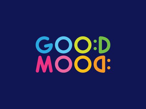 Good Mood Logo by Lavrin UKR See Logo Design, Mood Logo Ideas, Kids Typography Design, Learning Logo Design, Bright Logo Design, Happiness Logo, Logo Design Colorful, Bright Logo, Abstract Logo Design