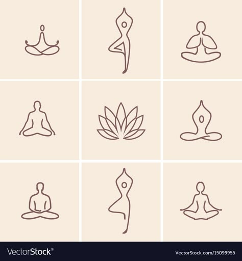 Yoga Prints Art, Spa Symbols, Icon Symbols, Yoga Kunst, Yoga Tattoos, Arte Yoga, Yoga Symbols, Yoga Branding, Yoga Logo