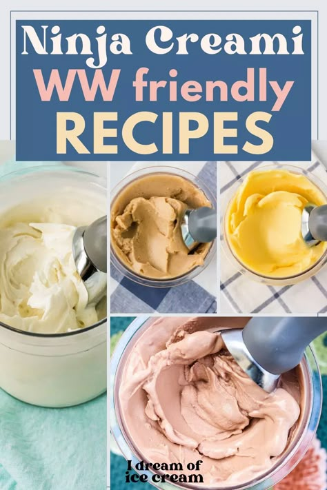 13+ Ninja Creami Recipes that are WeightWatchers® Friendly Fat Free Yogurt Recipes, Weight Watchers Ice Cream, Creami Deluxe Recipes, Ninja Ice Cream Maker, Ninja Ice Cream Recipes, Ice Cream Maker Recipes Healthy, Sugar Free Pie, Ninja Ice Cream Recipe, Protein Ice Cream Recipe